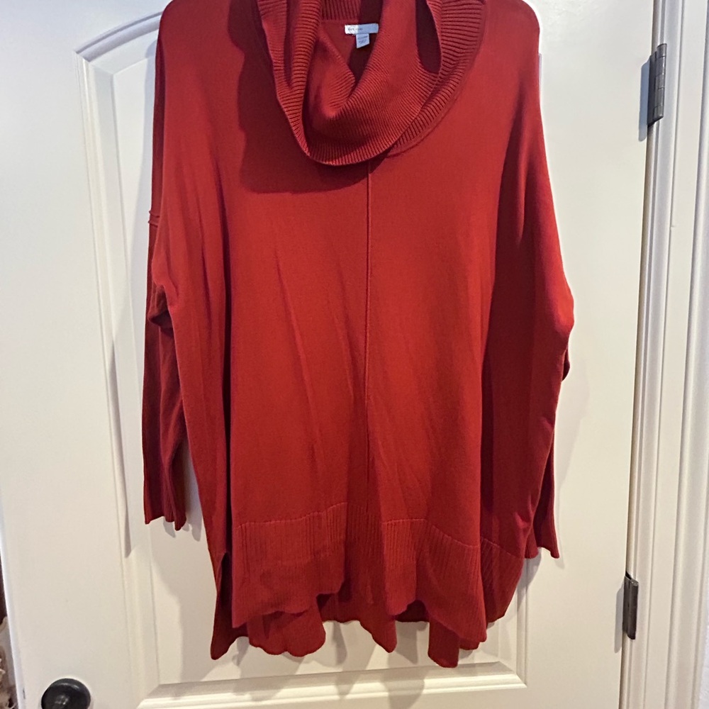 Cato Cozy Cowl Neck Sweater in Brick Red
